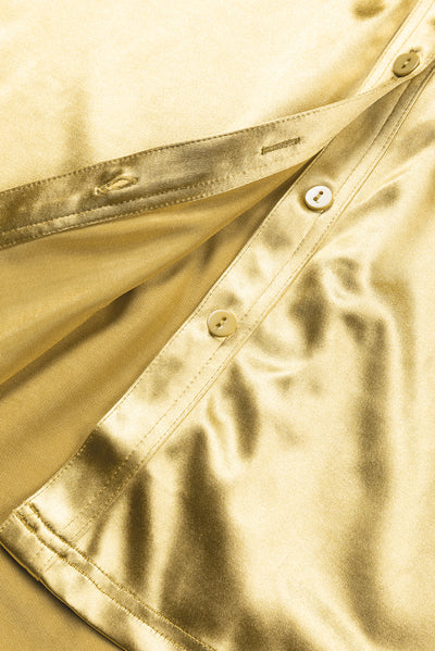 Gold Metallic Luster Chest Pocket Shirt