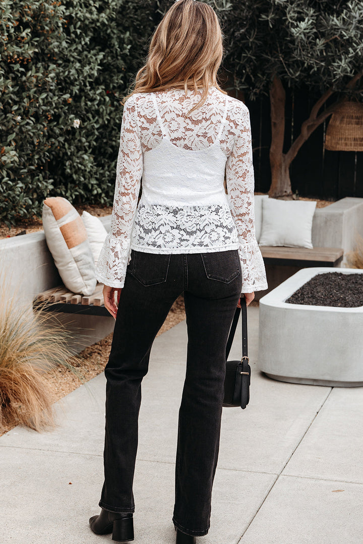 Alani Lace Crochet Bell Sleeve Blouse