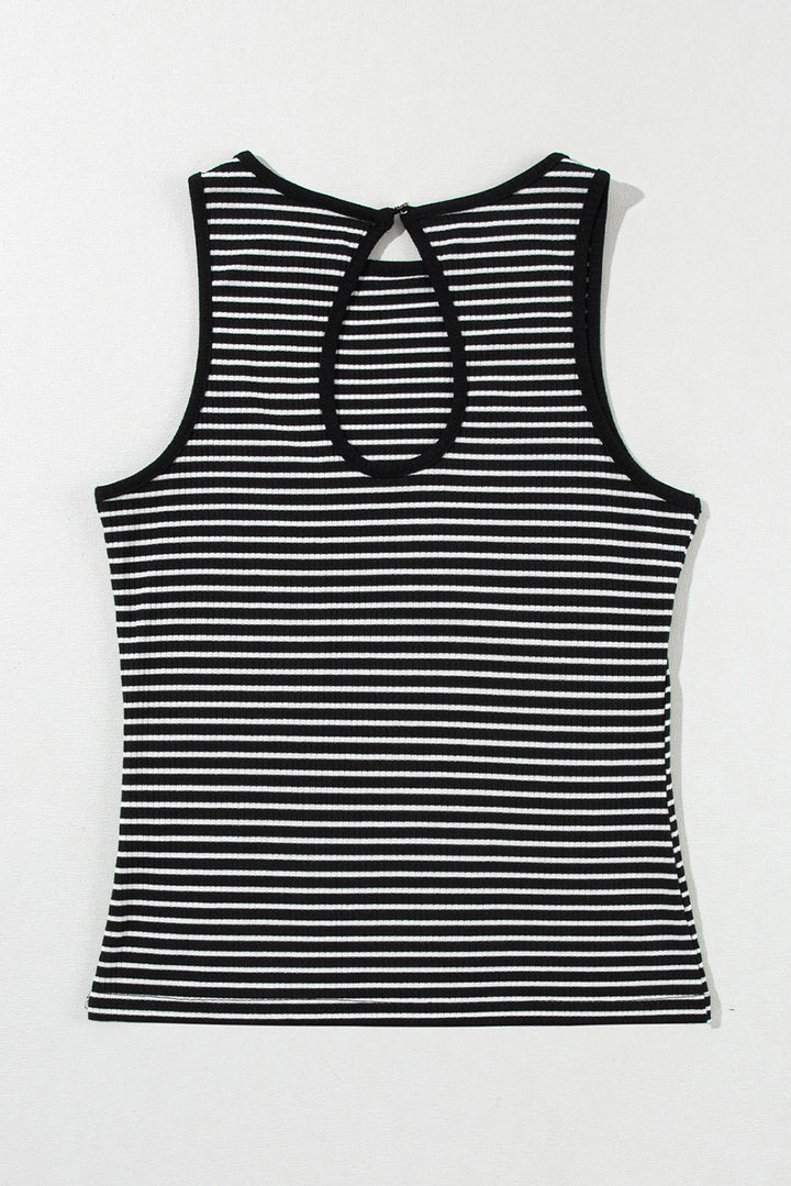 Bethany Striped Knit Sleeveless Tank