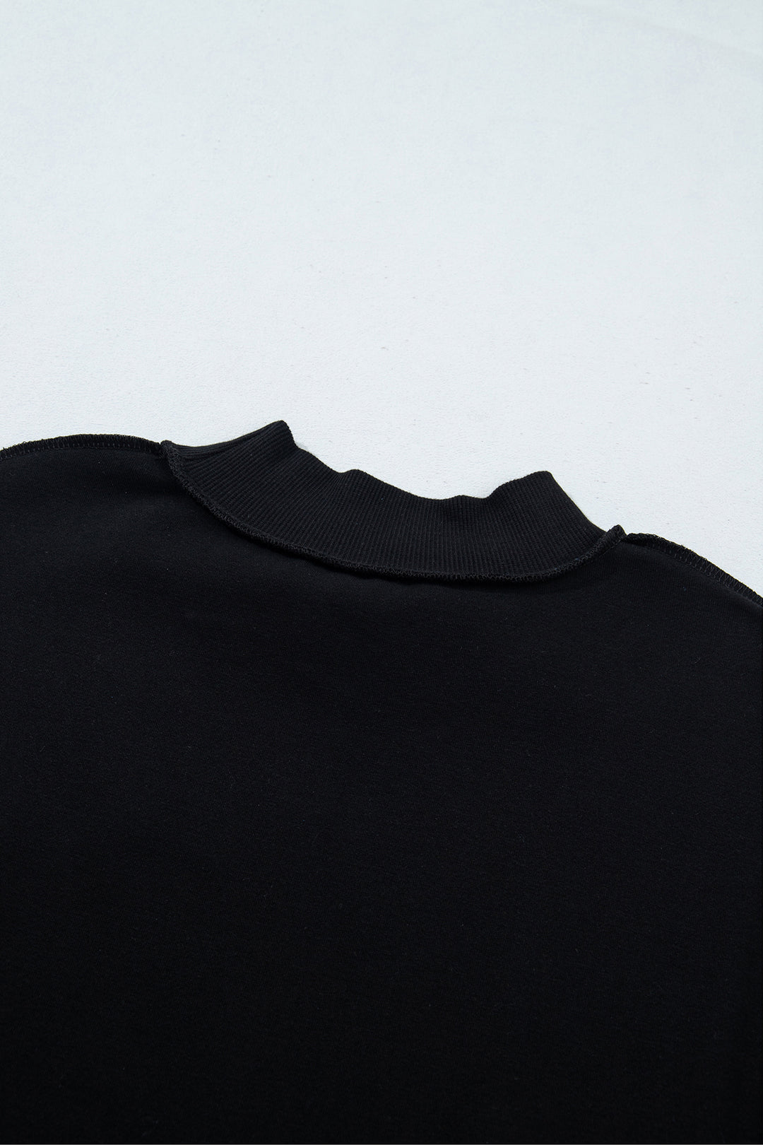 Black CHRIST IS KING Embroidery High Neck Baggy Sweatshirt