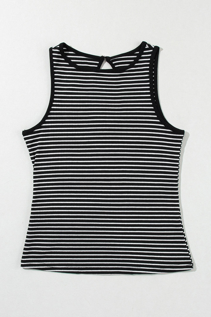 Bethany Striped Knit Sleeveless Tank
