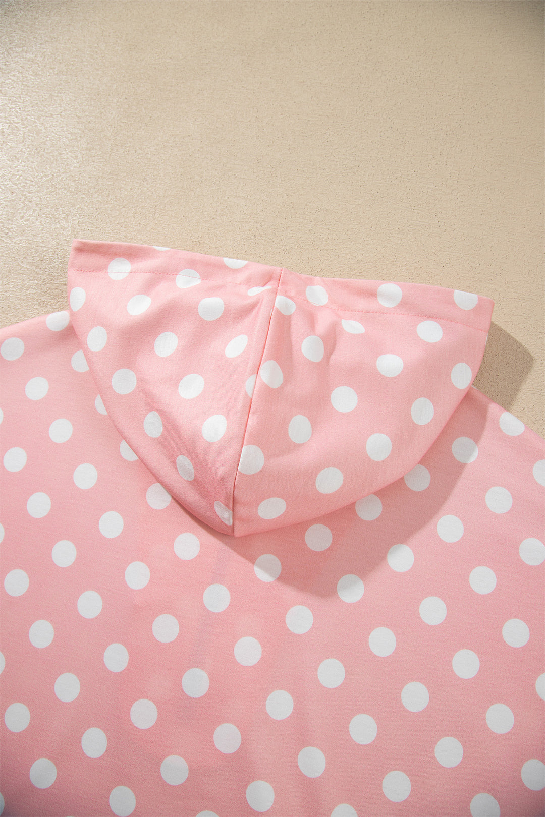 Khaki Polka Dot Hooded Long Sleeve Top Casual Mini Skort Set