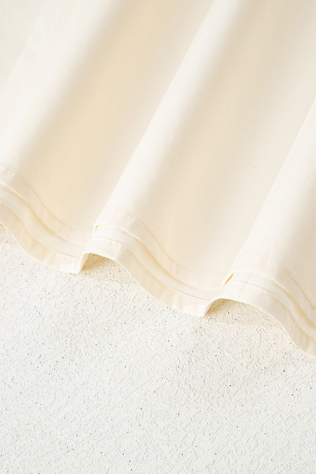 White Floral Puff Sleeve Contrast V Neck Patchwork Blouse