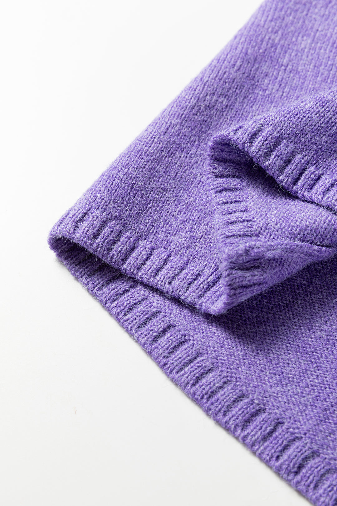 Wisteria Solid Color Knit Button Drop Shoulder Sweater Cardigan