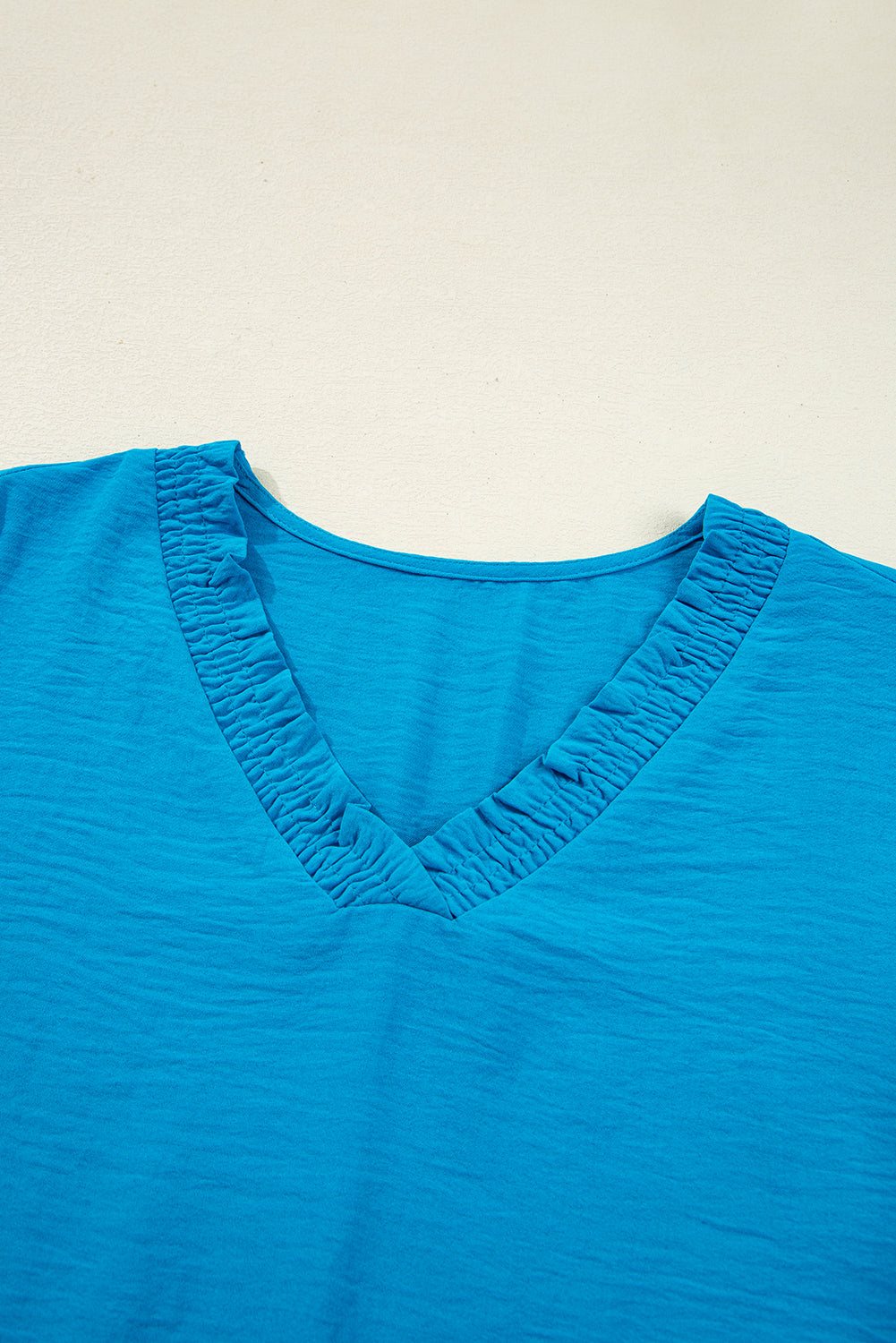 Clara V Neckline Crinkled Blouse