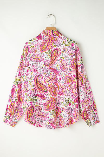 Pink Floral Paisley Printed Casual Shirt