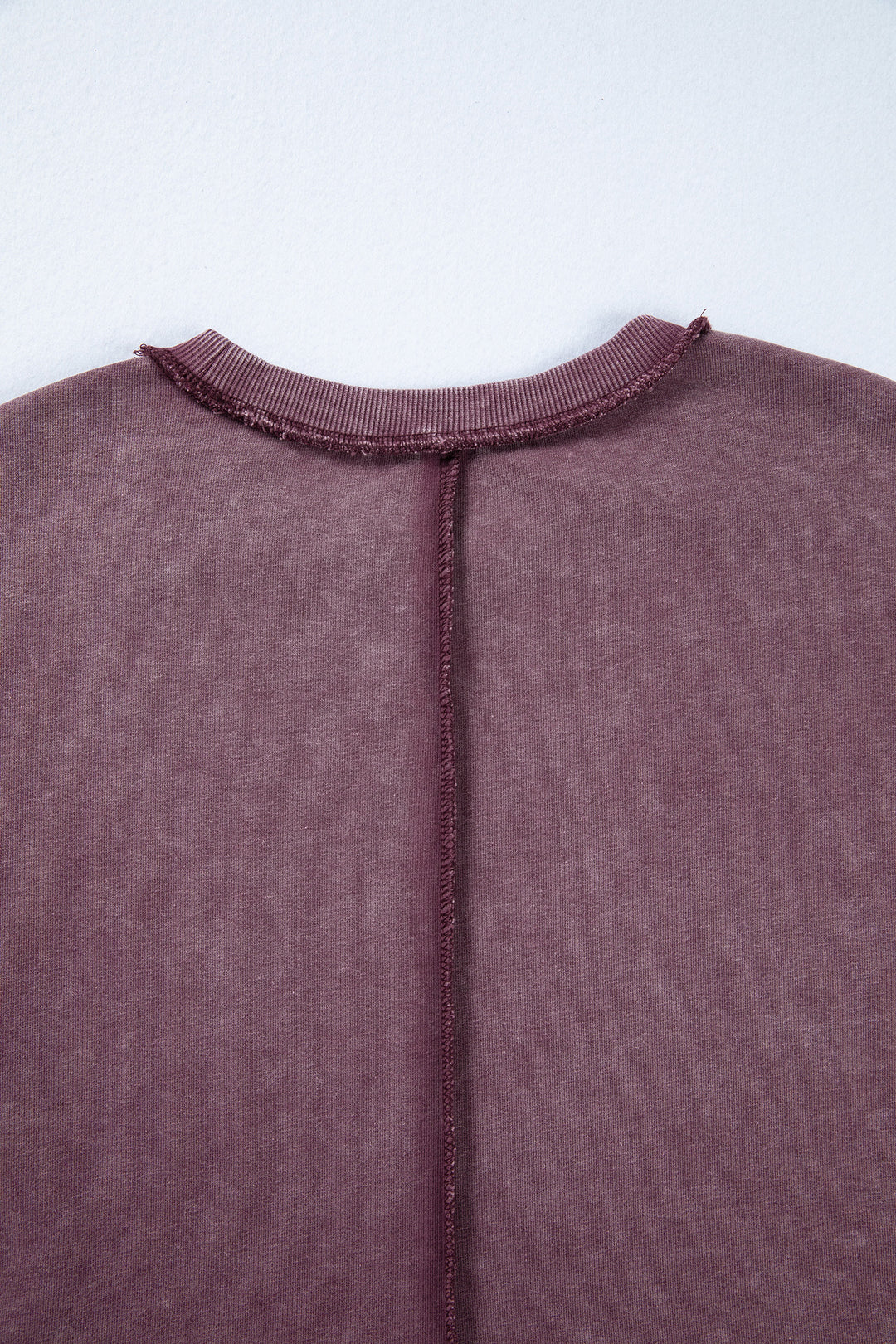 Red Sandalwood Mineral Wash Exposed Seam Side Slit Sweatshirt