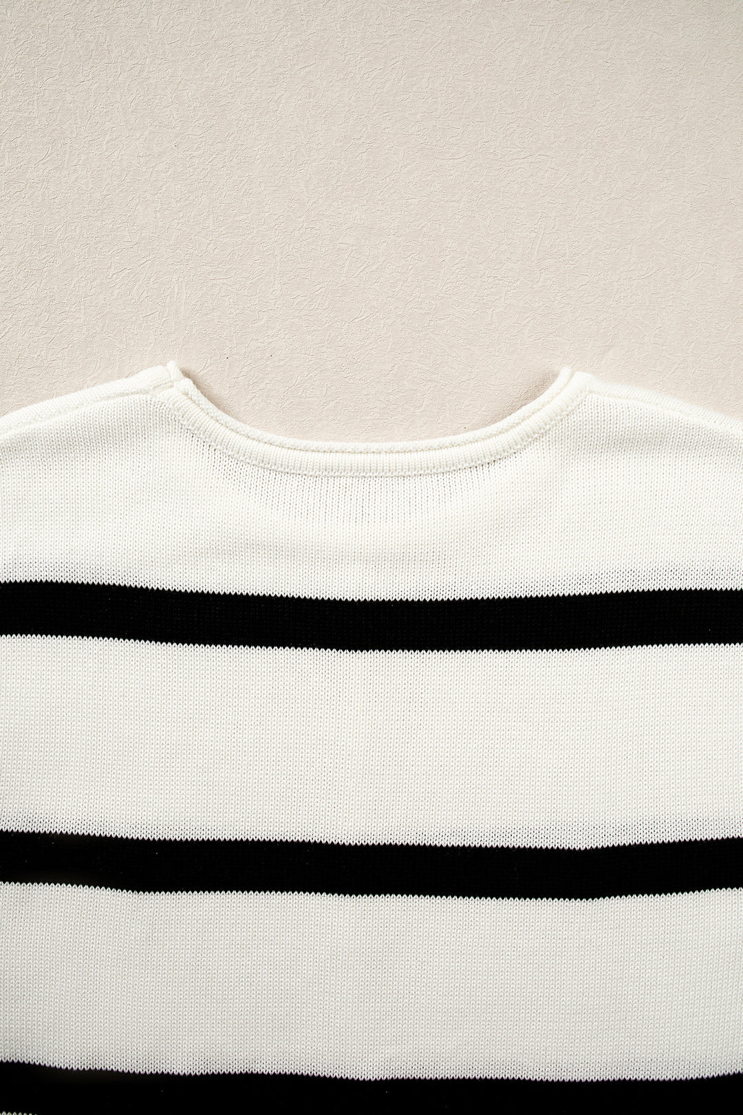 Rose Stripe Knit Western Short Sleeve Sweater