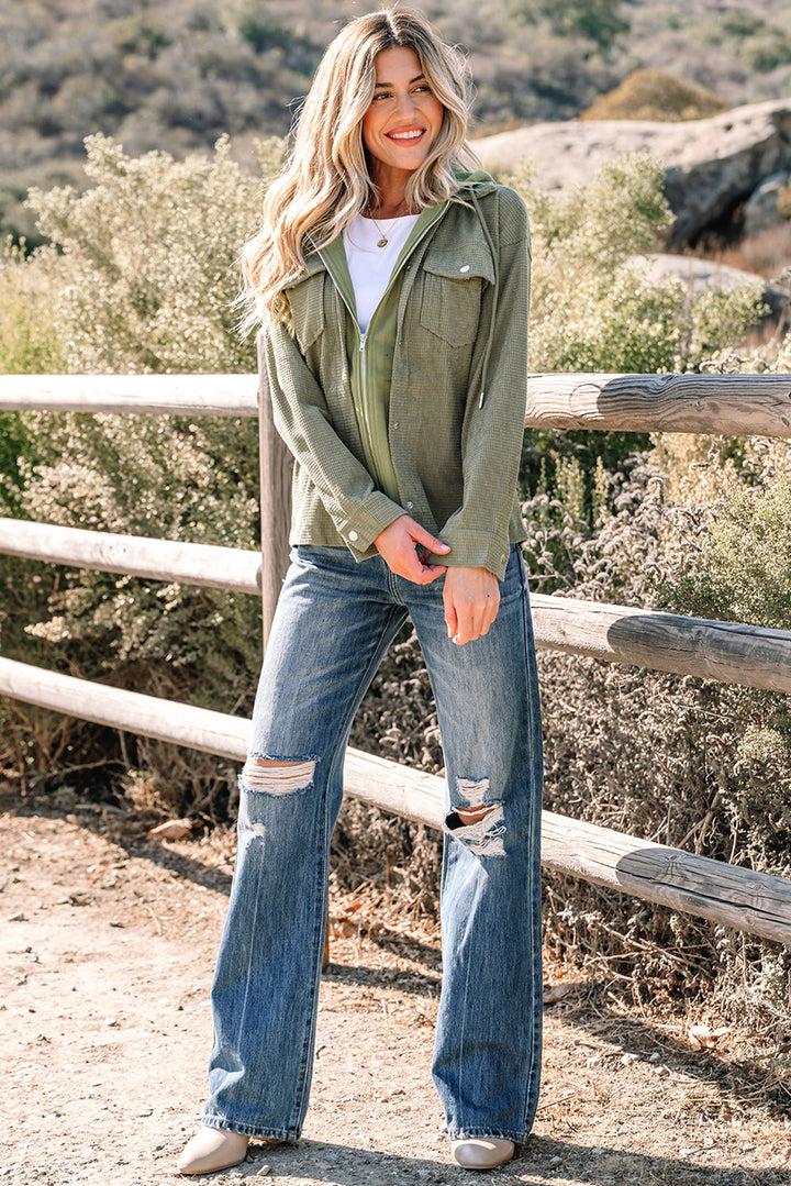 Undine Knit Textured Hooded Jacket