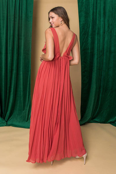 ANGELIC ENTRANCE PLEATED MAXI DRESS