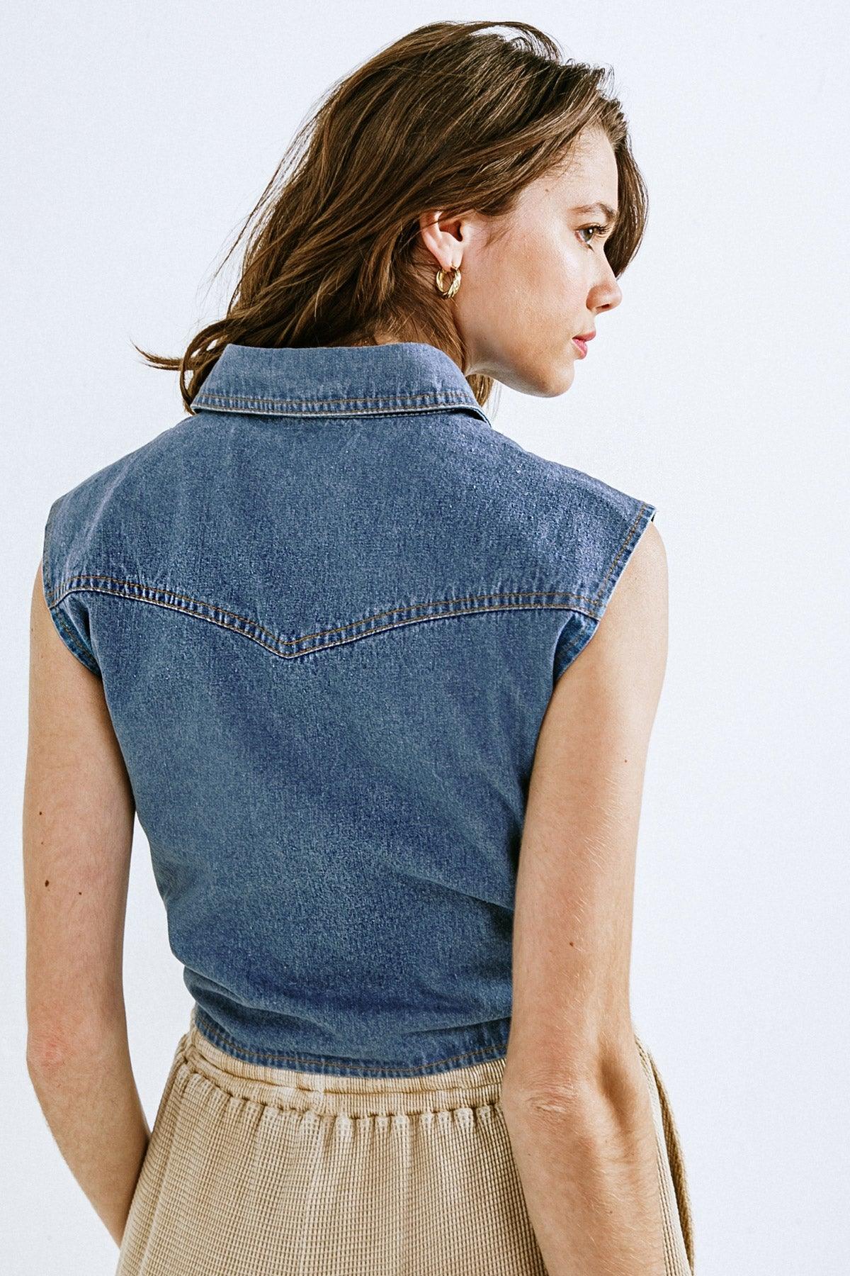 KEEPER OF MY HEART DENIM TOP