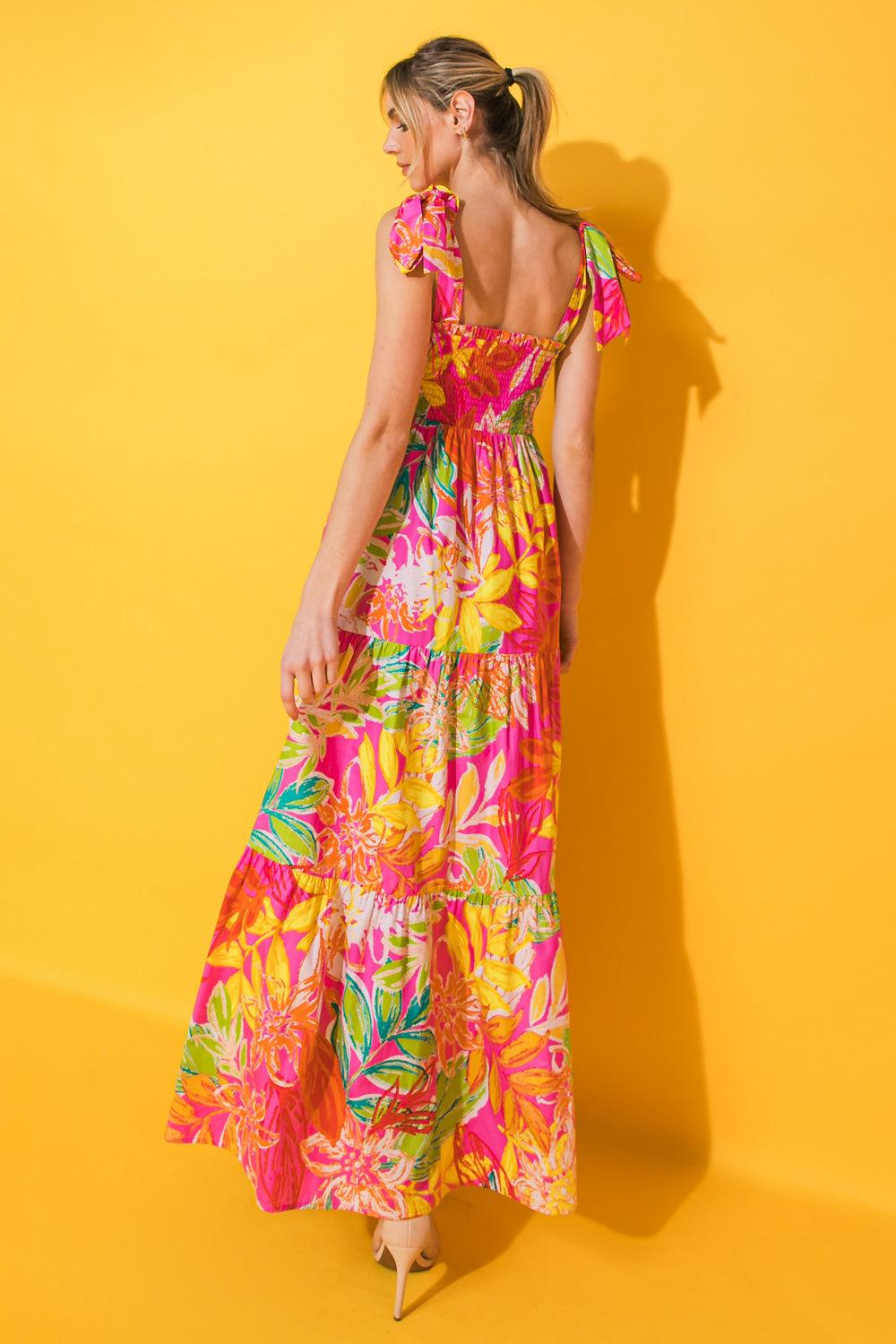 FORGET YOUR TROUBLES POPLIN MAXI DRESS