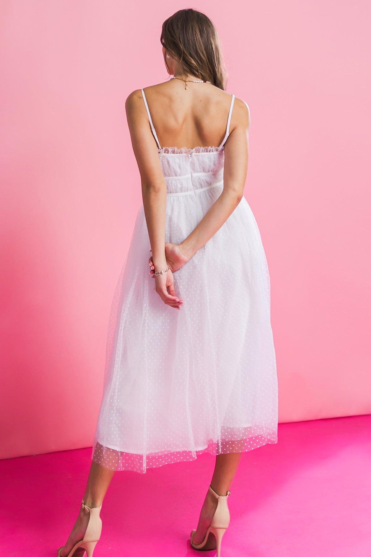 WON YOUR HEART TULLE MIDI DRESS