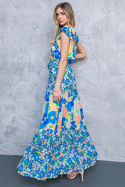 KEEP BLOOMING WOVEN MAXI DRESS