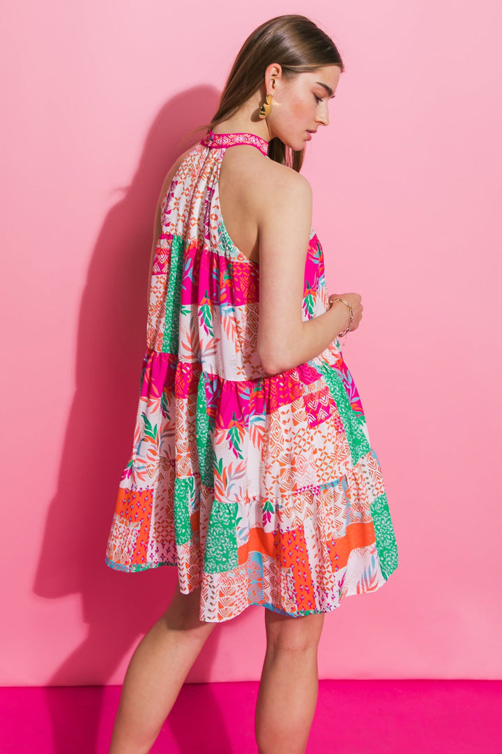 DELIGHTFUL PARTIES WOVEN MINI DRESS