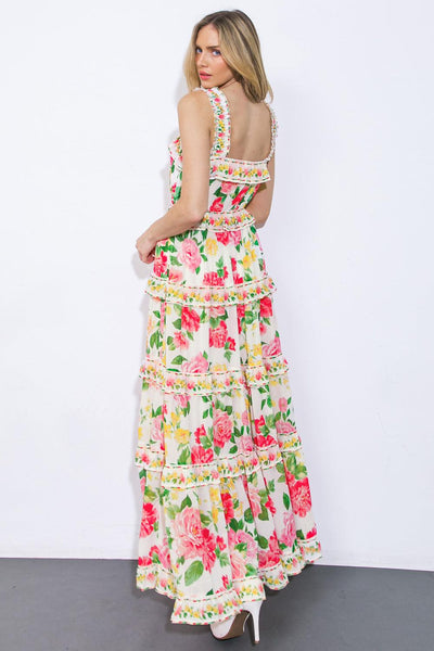 PULLING HEARTSTRINGS WOVEN MAXI DRESS