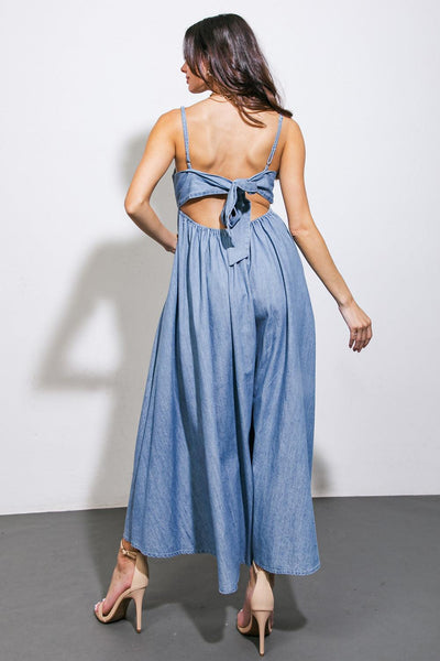 CAPTIVATING HEART DENIM MIDI DRESS