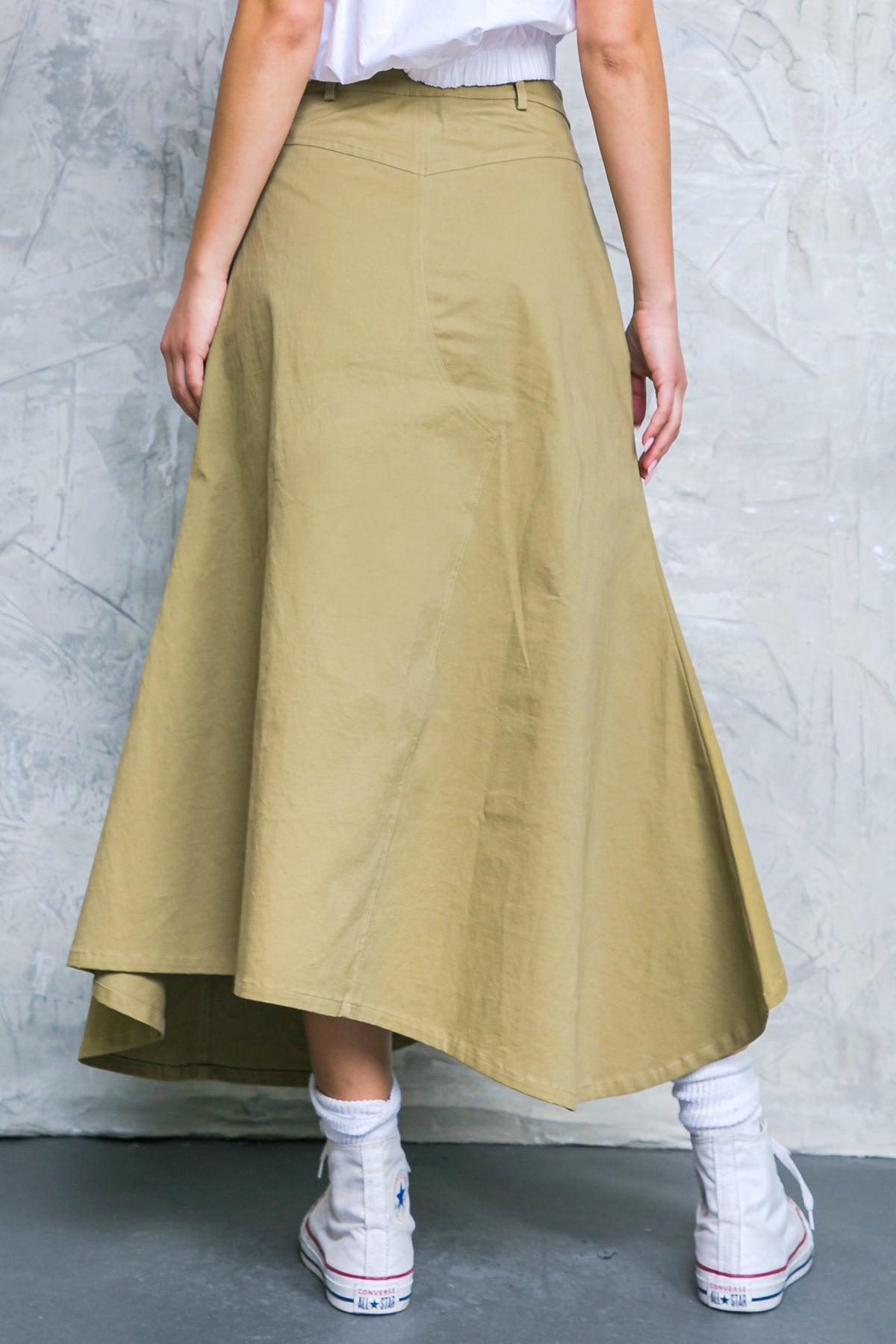 COMPLETE CRUSH TWILL MIDI SKIRT