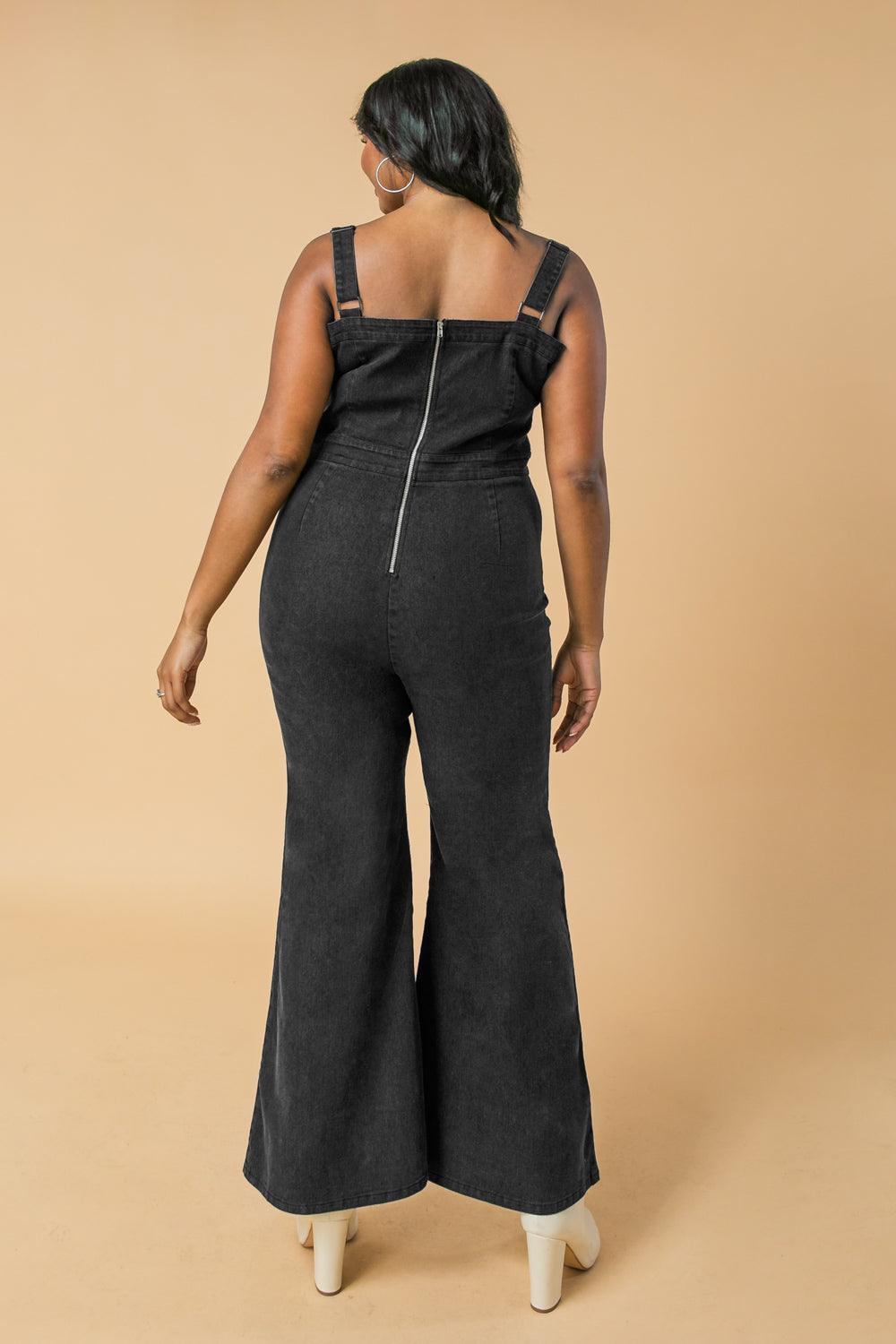 NOW YOU'RE LIFTING ME UP DENIM JUMPSUIT