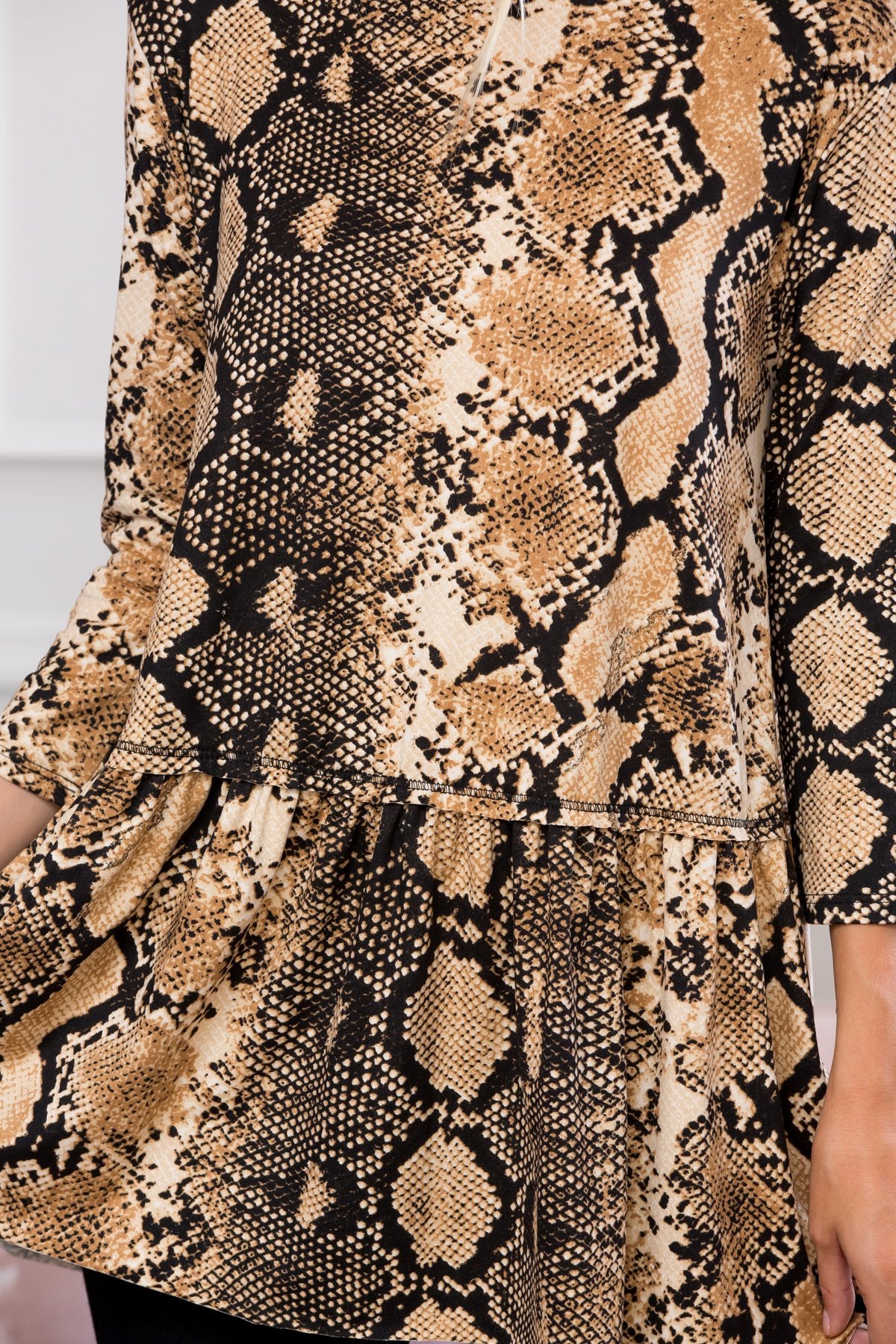 Fierce Look Snake Skin Ruffled Tunic