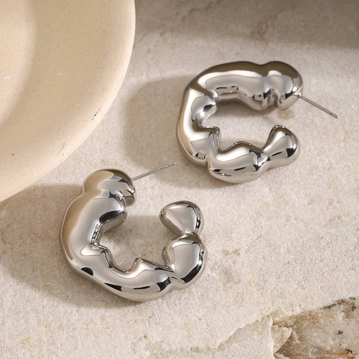 Stainless Steel C-Hoop Earrings