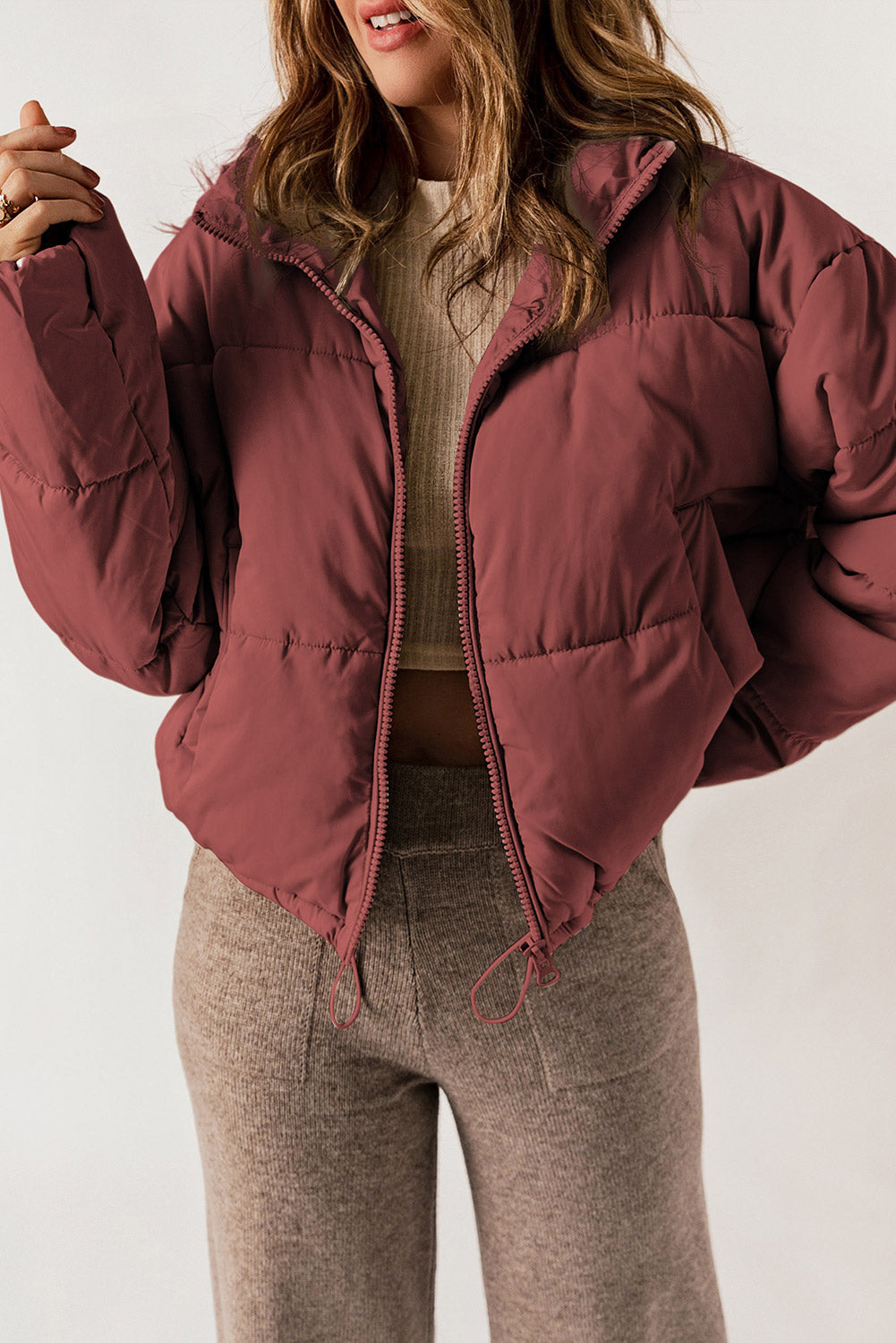 Rylee Drawstring Hem Puffer Jackets