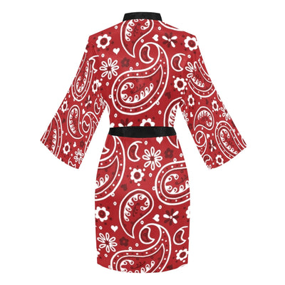 Red Bandana Women's Lounge Kimono Robe