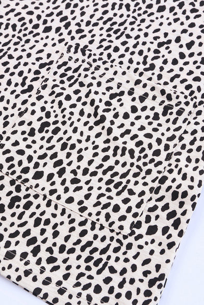 Leopard Print Side Pockets Tunic Top