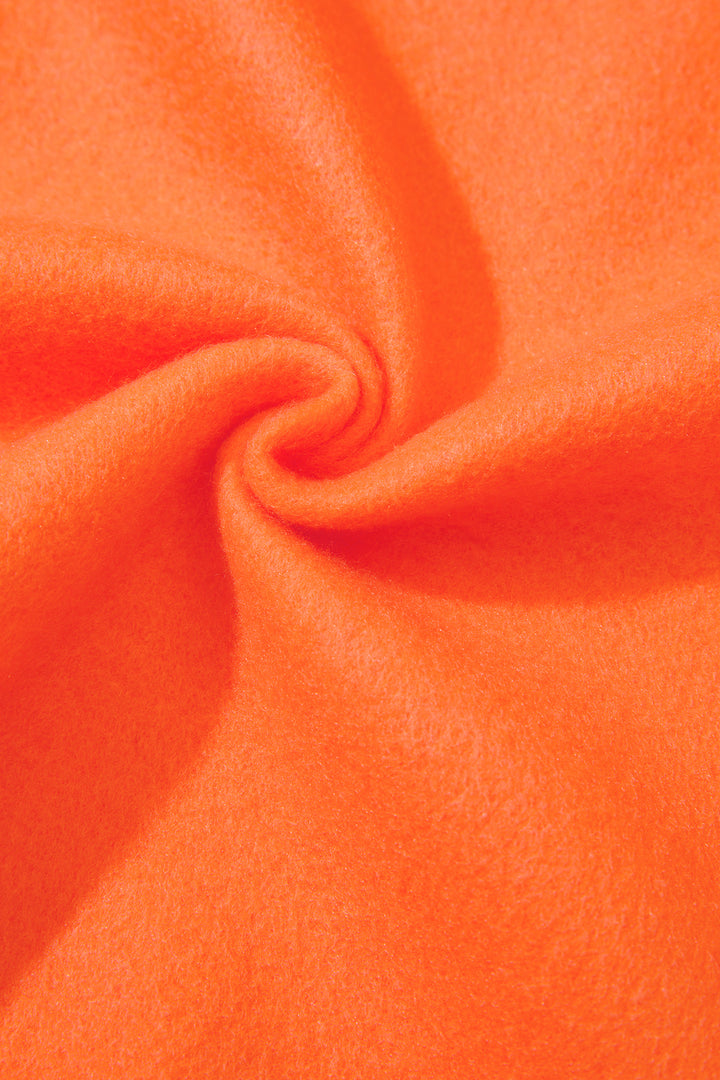 Orange Polka Dot Patchwork Round Neck Plus Size Sweatshirt