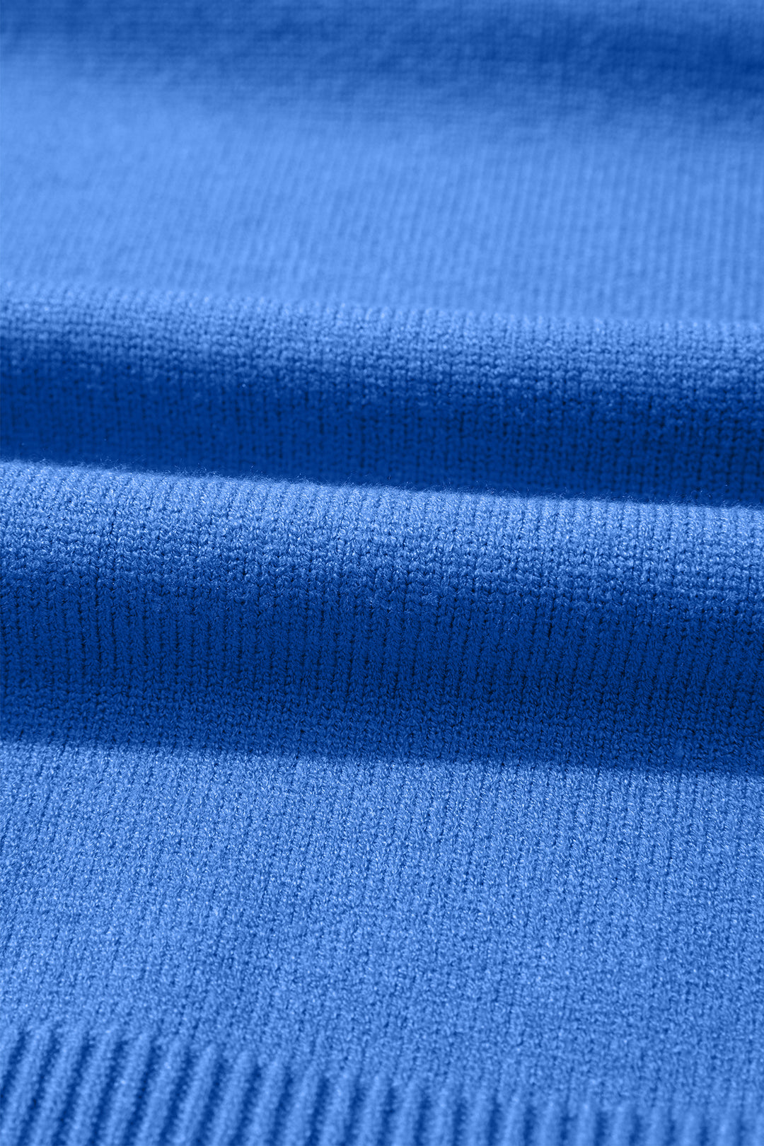 Sky Blue Solid Color Knit Loose Bracelet Sleeve Dolman Sweater