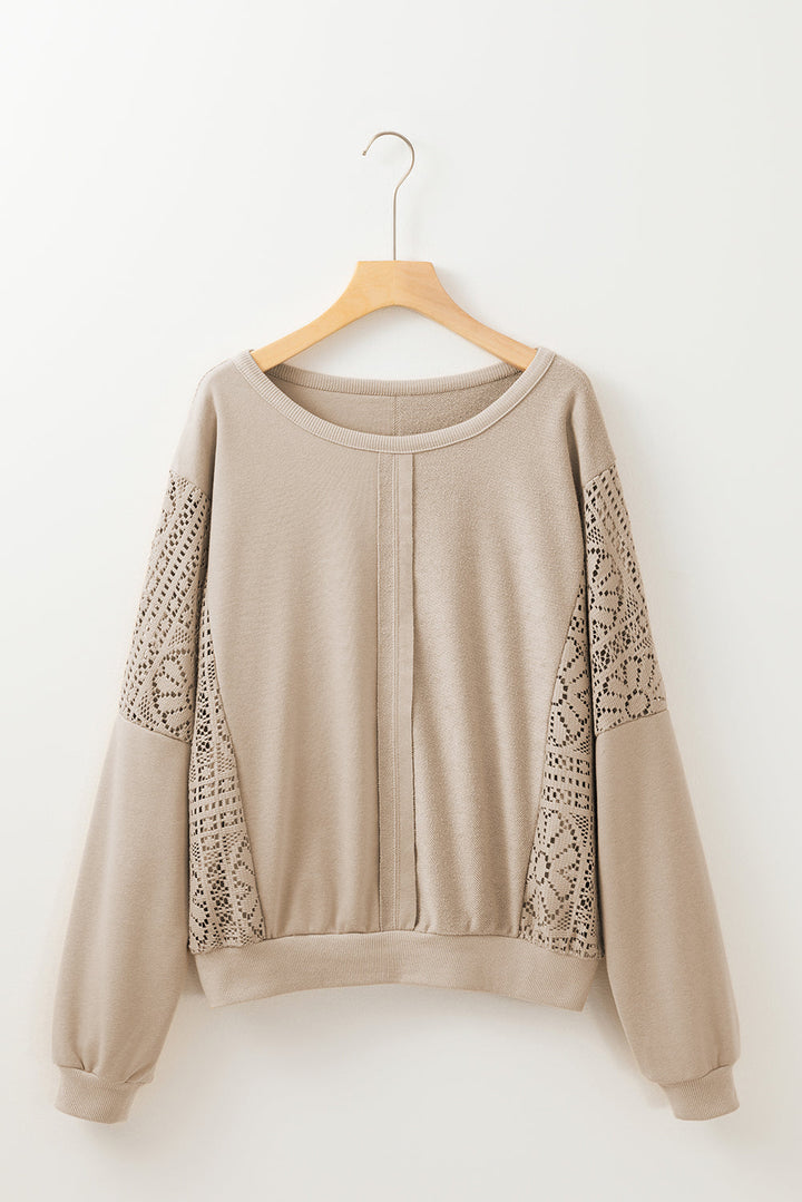 Rheaissa Seam Ribbed Trim Sweatshirt