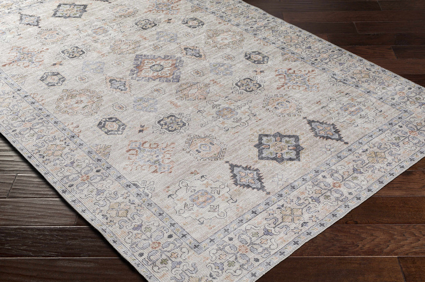 Beige Beckett Vintage Washable Area Rug