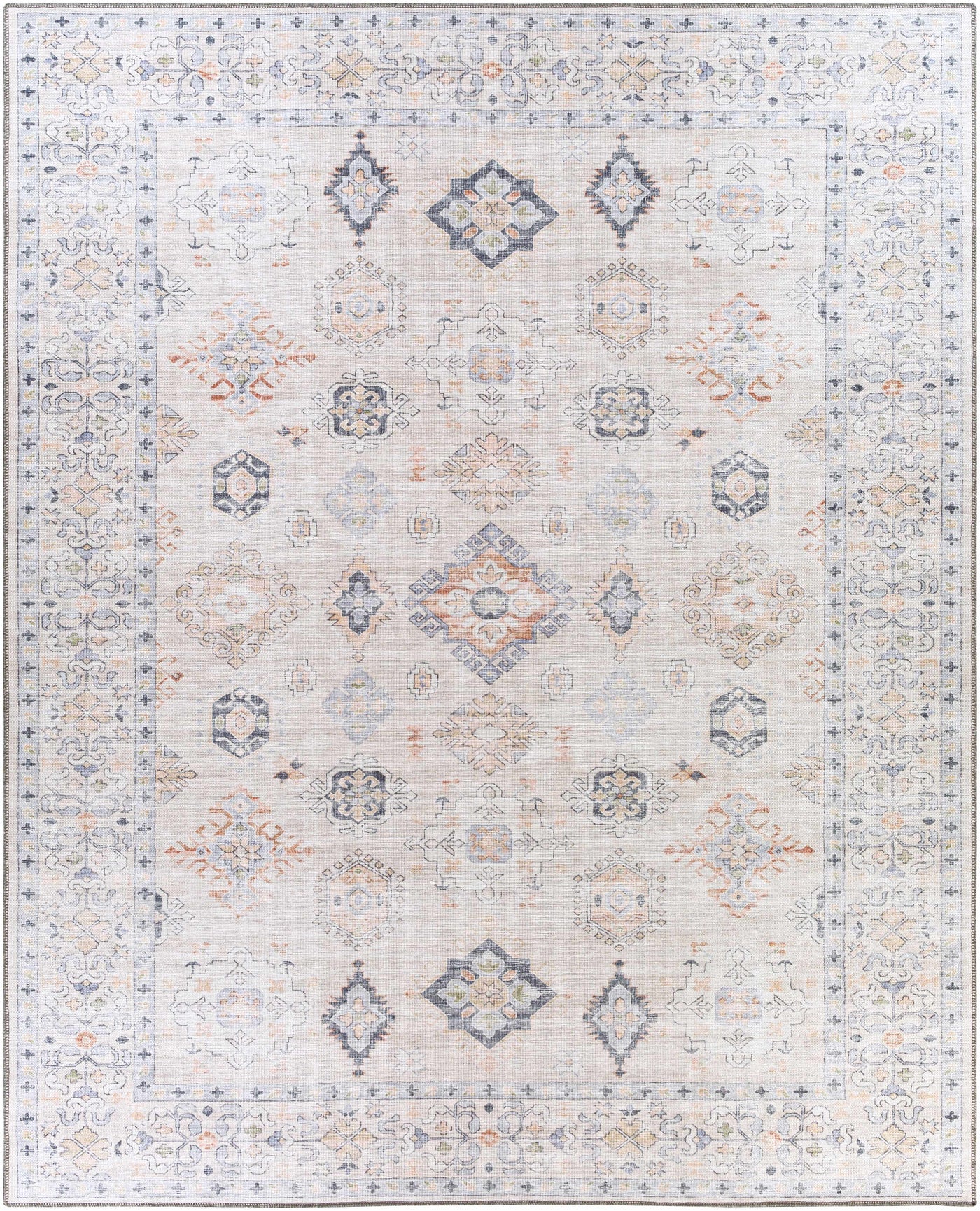 Beige Beckett Vintage Washable Area Rug