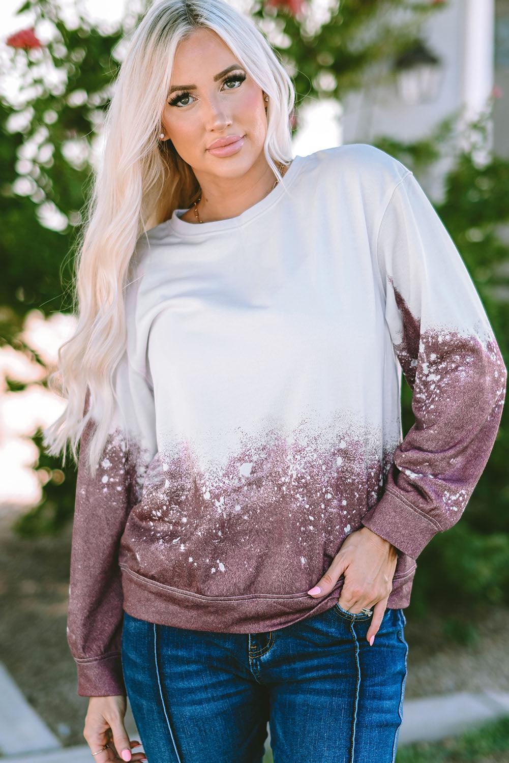 Tie Dye Gradient Pullover Sweatshirt