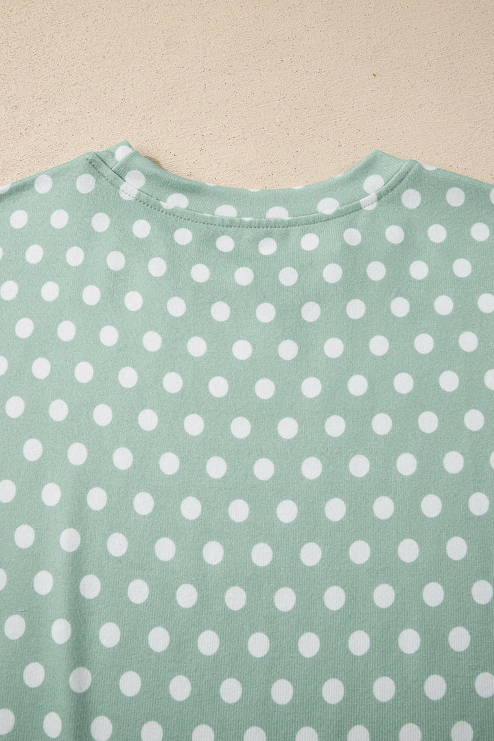 Green Polka Dot Print Short Set