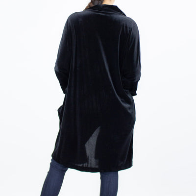 Velvet Kimono Cardigan - Black