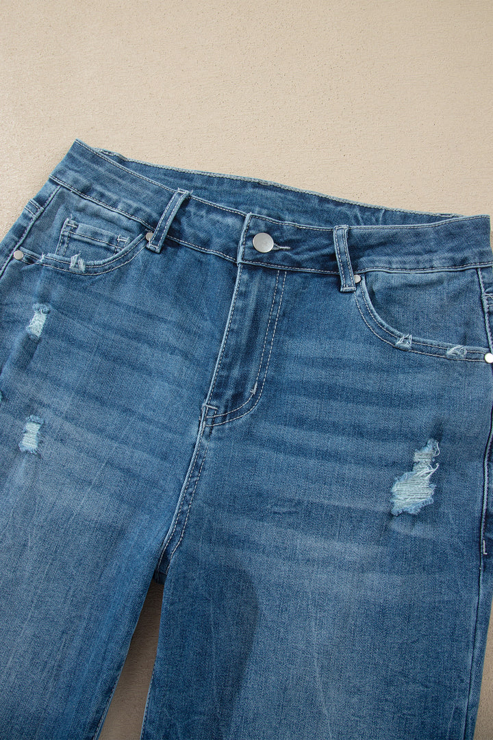 Ashleigh Blue High Waist Frayed Hem Flare Jeans