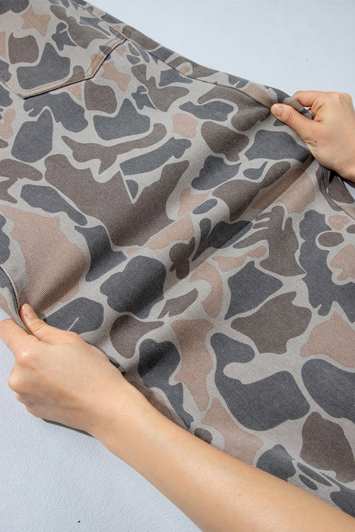 Multicolour Plus Size Camouflage Print High Rise Barrel Jeans