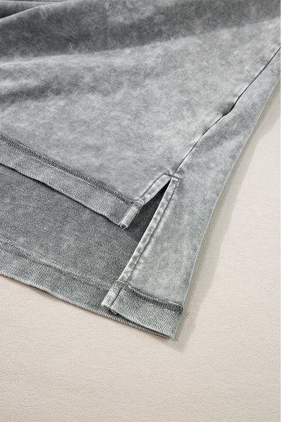 Philippine Gray Mineral Wash Exposed Seam Drop Shoulder Oversized Tee