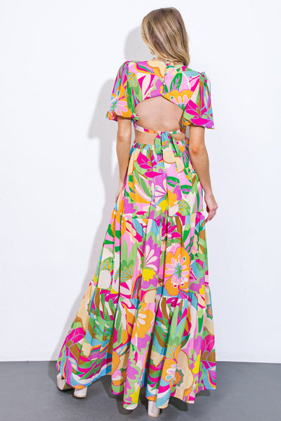 FLORAL DREAMS WOVEN MAXI DRESS