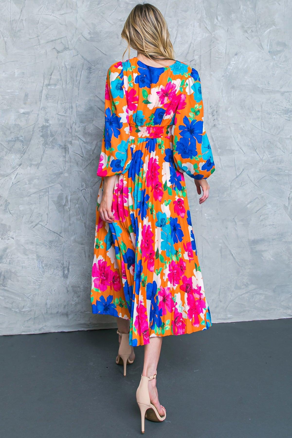 FIND YOUR FLOWERS WOVEN MIDI DRESS