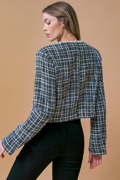 GUEST OF HONOR TWEED CROP JACKET