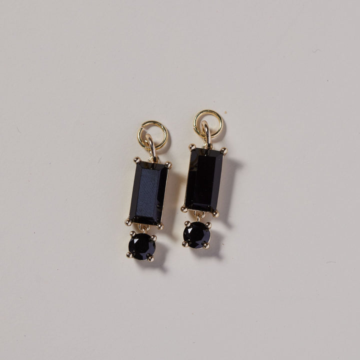 Black Crystal Baguette Charms