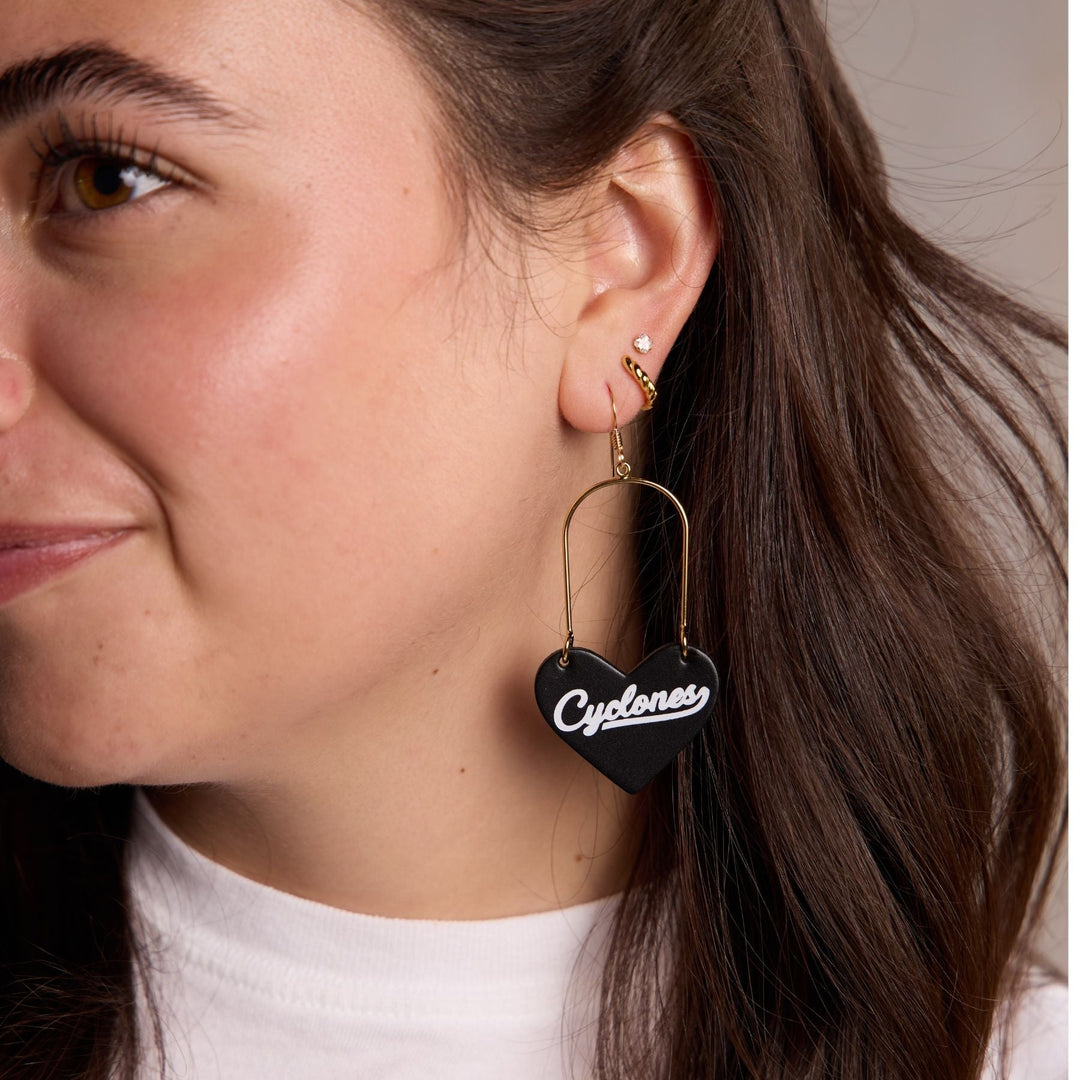 Black Iowa State University Cyclones Script Heartthrobs