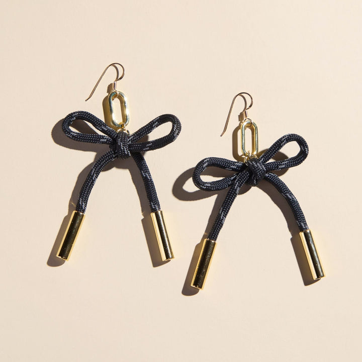 Black Simone Cord Earring