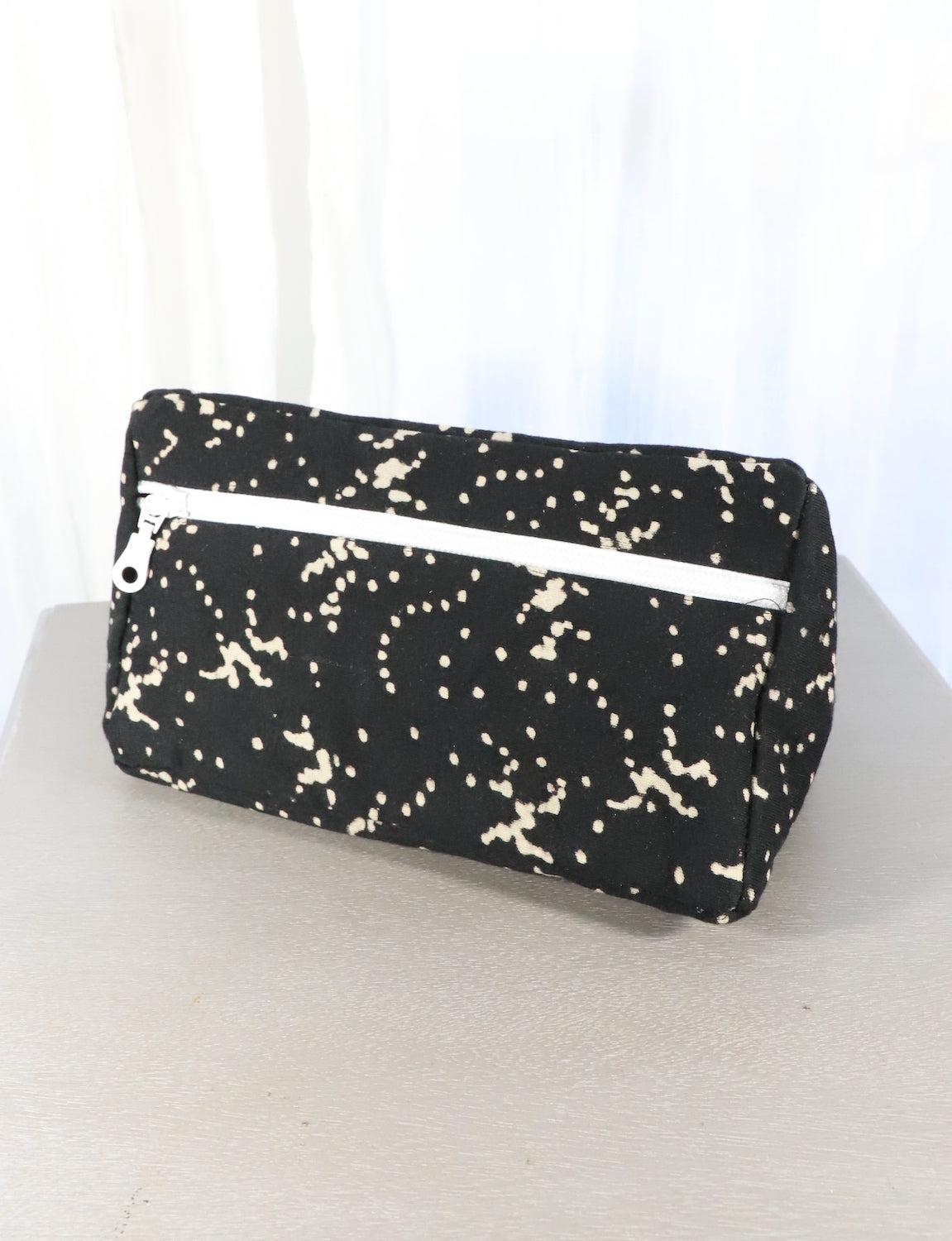 Black Toiletry Bag- Dots or Floral