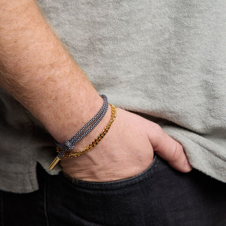 Gold Men's Curb Chain Bracelet