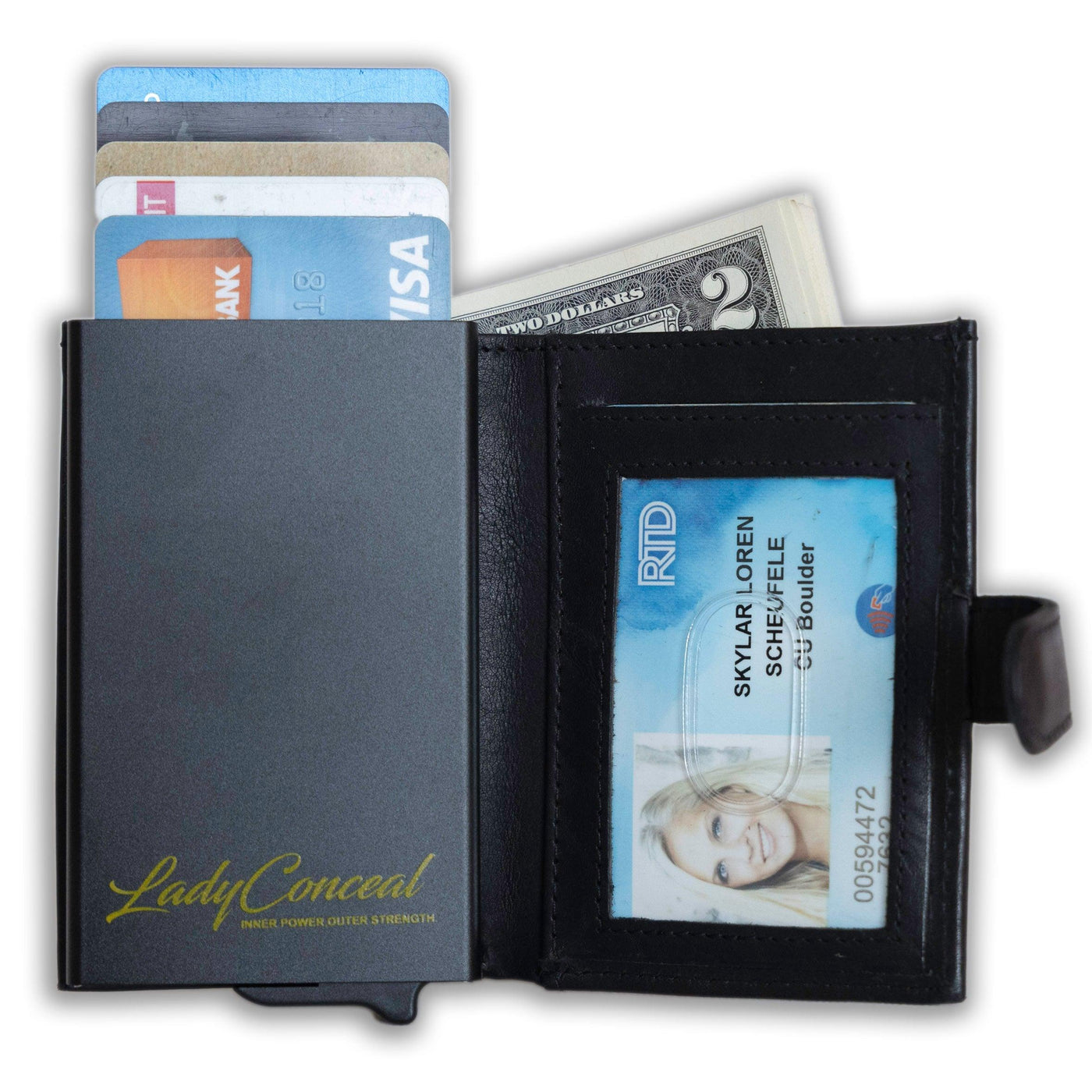 Nova RFID Compact Leather Wallet by Lady Conceal