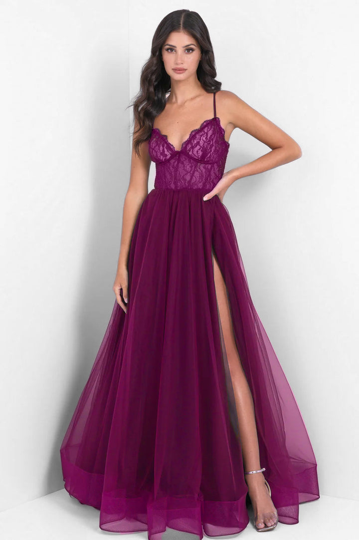 Dani Gown - Mulberry - Lace &amp; Tulle A-line Dress