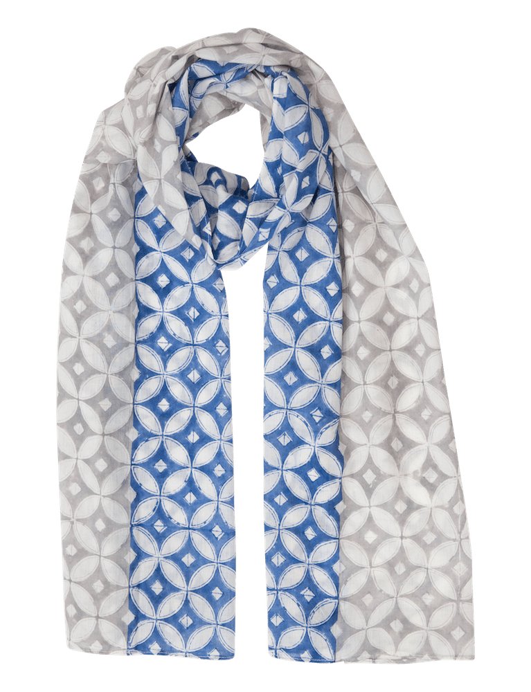 Blue & Grey Diamond Scarf